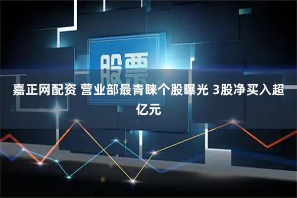 嘉正网配资 营业部最青睐个股曝光 3股净买入超亿元